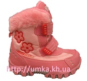 Термо-ботинки Super Gear для девочек розовые