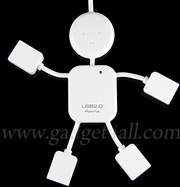 PC Mini 4 Port USB 2.0 480Mbps High Speed Cable Hub Man
