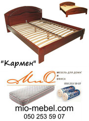 Кровать Харьков Кармен из натурального дерева ольха.  