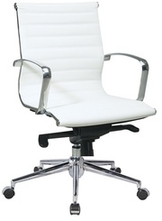 Кресло офисное Алабама,  средняя спинка,  хром,  цвет черный или белый