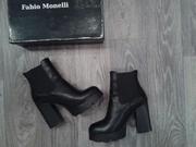 Продам новые черные кожаные ботильены-ботинки fabio monelli!
