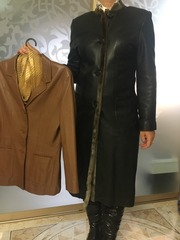Женское кожаное пальто. Пиджак кожа в подарок. Р 46, 